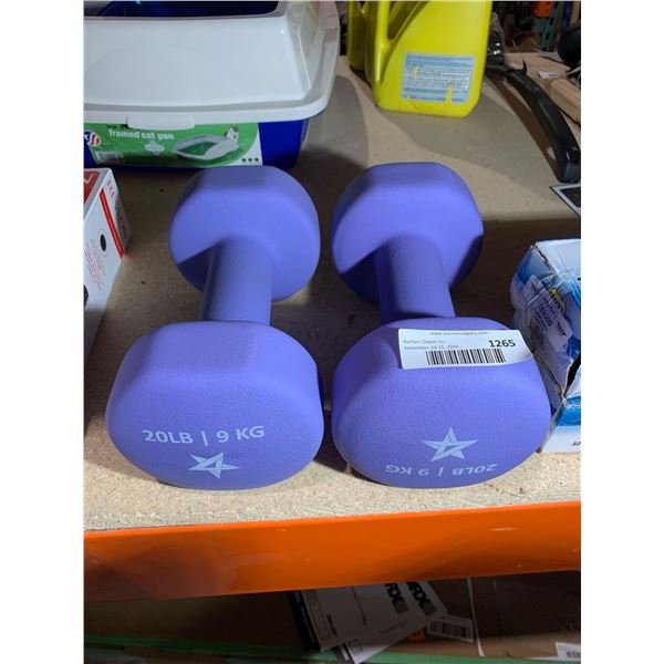 Yes4All Neoprene Coated Dumbbell Hand Weight Sets of 2  Anti-roll, Anti-Slip, Hexagon Shape 20lb / 9