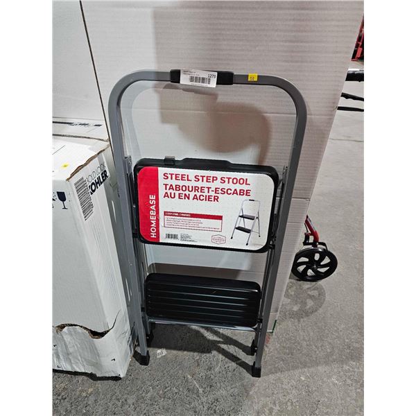 Homebase Steel Step Stool - 2 Step Folding Step Stool