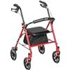 Image 1 : Drive Medical 10257RD-1 Four Wheel Rollator with Fold Up Removable Back Support, Red