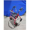 Image 2 : Drive Medical 10257RD-1 Four Wheel Rollator with Fold Up Removable Back Support, Red