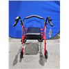 Image 3 : Drive Medical 10257RD-1 Four Wheel Rollator with Fold Up Removable Back Support, Red