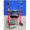 Image 6 : Drive Medical 10257RD-1 Four Wheel Rollator with Fold Up Removable Back Support, Red