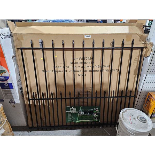 No Dig Crafted Steel Fencing - Grand Imperial XL Pannels 45" High x 54" Wide - Lot of 4