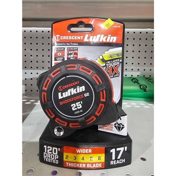 Lufkin 1-1/4" x 25' Shockforce G2 Magnetic Tape Measure - LM1225-02