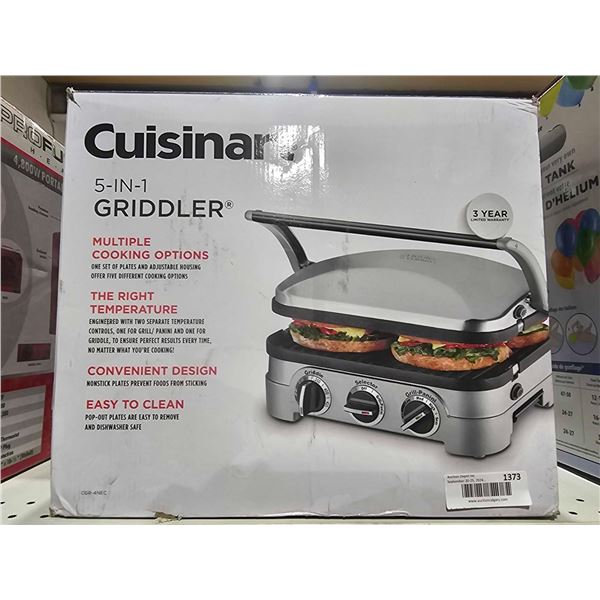Cuisinart  5-in-1 Griddler in Silver with Reversible Nonstick Indoor Electric Grill