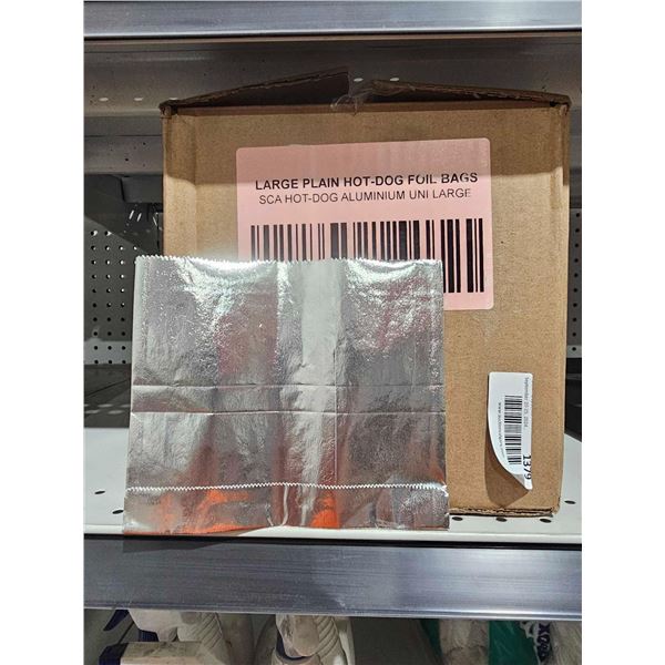 Box Lot Large Plain Aluminum Foil Hot Dog Bags