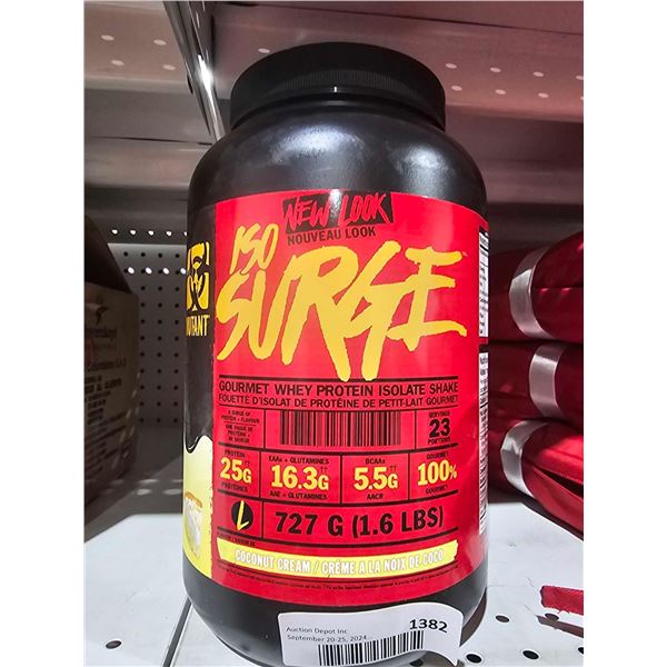 ISO Surge Gourmet Whey Protein Isolate Shake Powder - Coconut Cream 1.6 Lbs