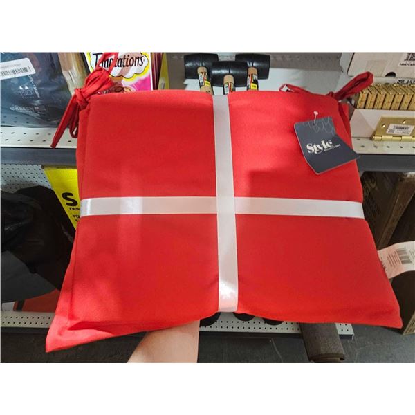 Lot of 3 - Packs of 2 - Style Selection Chair Cushuions - Red (6 in total)