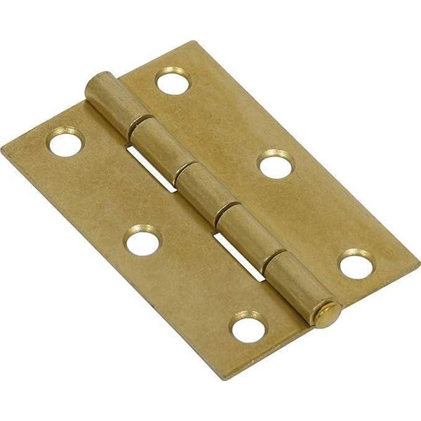 Hillman Hardware Essentials 852588 Light Narrow Door Hinges and Fixed Pin Brass 2-1/2" -5 Pack
