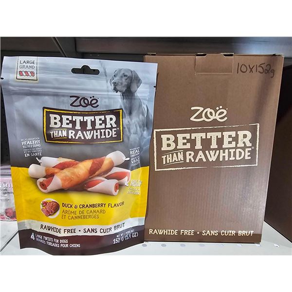 Zoe Better Than Rawhide Dog Treats - Duck & Cranberry Flavour - 10x152g