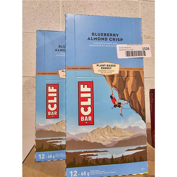 Lot of 2x(12x68g) Cliff Blueberry Almond Crisp Bars