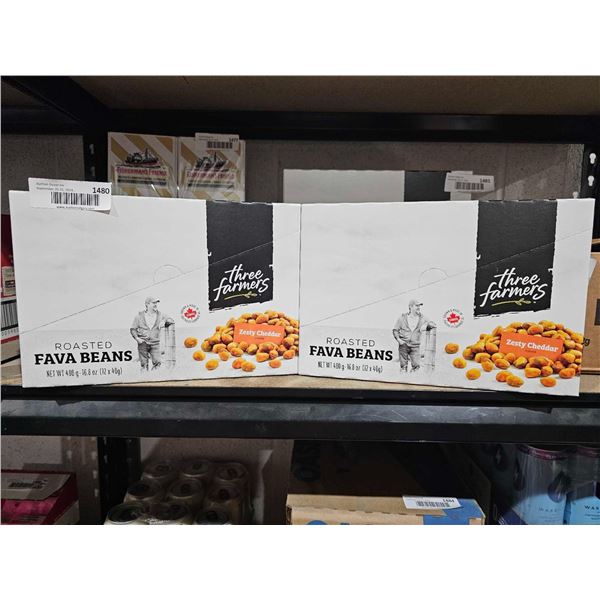 Three Farmers Roasted Fava Beans - Zesty Cheddar 2x(12x40g)