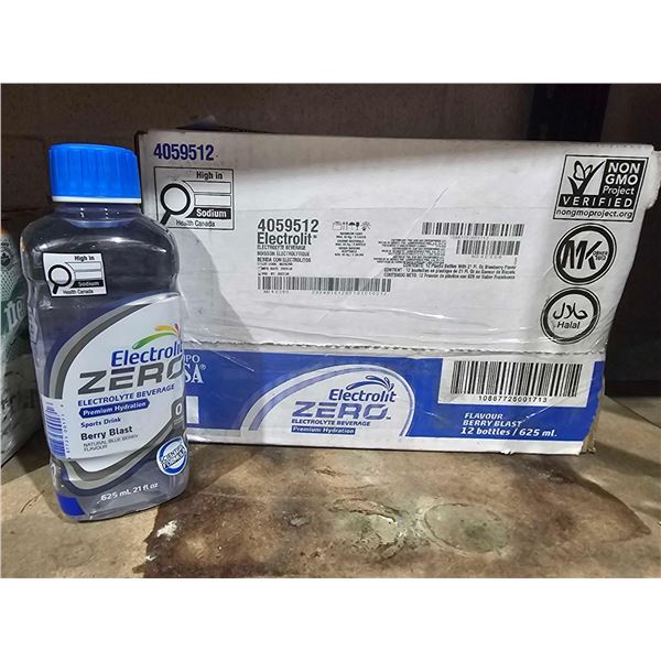 Electrolit Electrolyte Hydration & Recovery Drink ZERO Berry Blast, 12x625ml