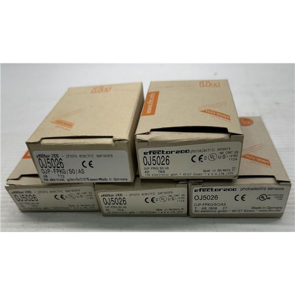 Lot of (5) ifm #OJ5026 Photo Electric Sensors