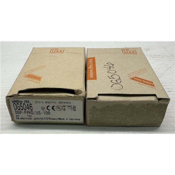 Lot of (2) ifm #OG5046 Photoelectric Sensors