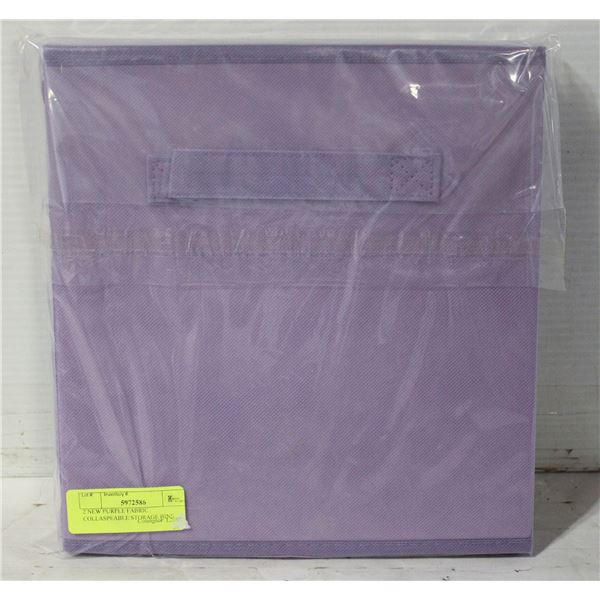 2 NEW PURPLE FABRIC COLLASPEABLE STORAGE BINS