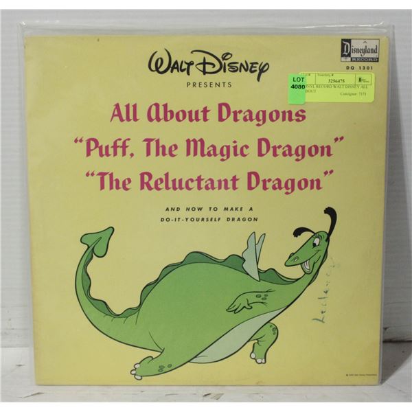 VINYL RECORD WALT DISNEY ALL ABOUT