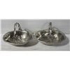 Image 1 : SET OF 2 FLORAL PEWTER BASKET TRAYS 6" - NEW