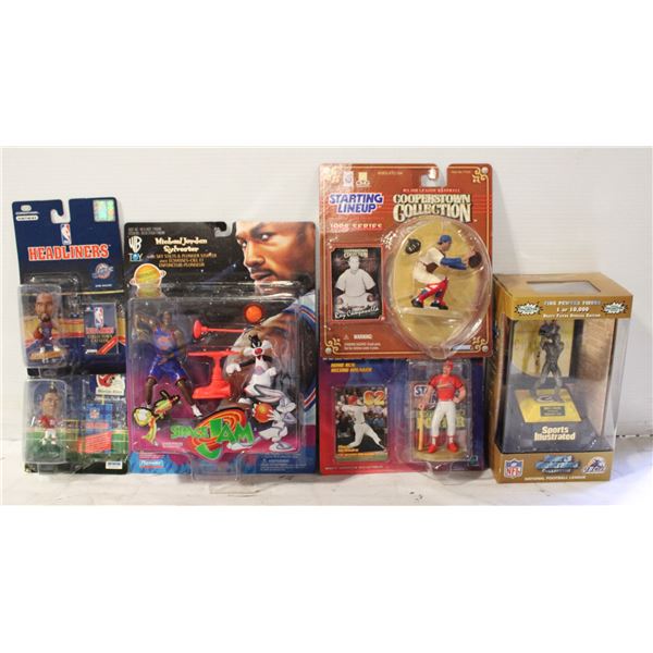 FACTORY SEALED LOT OF 6 SPORTS FIGURES