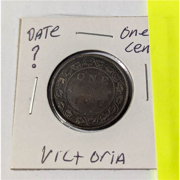 DATE UNLEGIBLE ONE-CENT VICTORIA PENNY