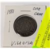 Image 1 : 1881 ONE-CENT VICTORIA PENNY