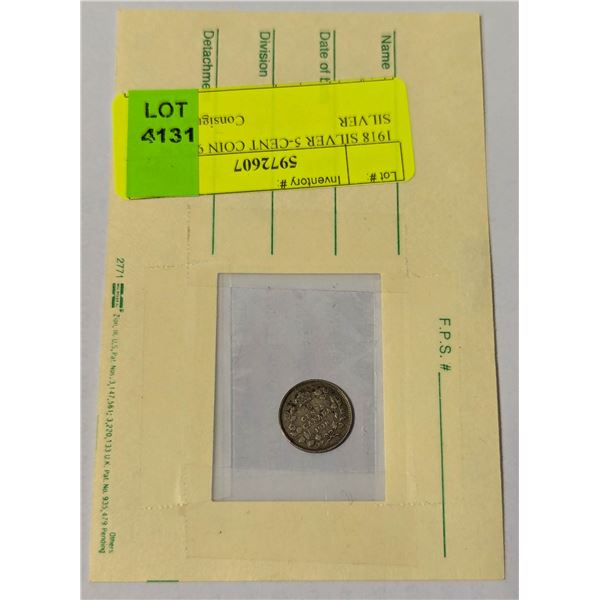 1918 SILVER 5-CENT COIN 92.5 % SILVER