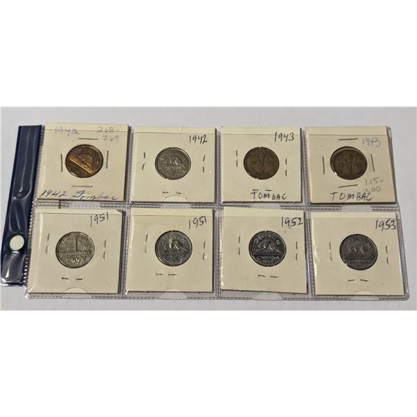 NICKELS 1942T 1942 1943T 1943T 1951 1951 1952