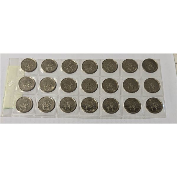21 1973 RCMP MOUNTIES QUARTERS 25-CENT