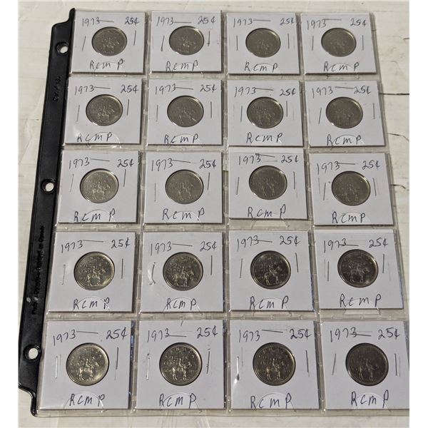 20X1973 RCMP MOUNTIE QUARTERS 25-CENTS