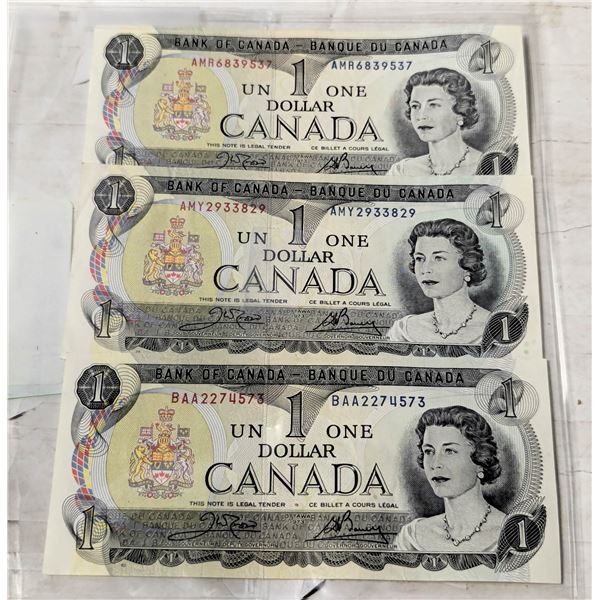 3X1973 $1 BANK NOTES