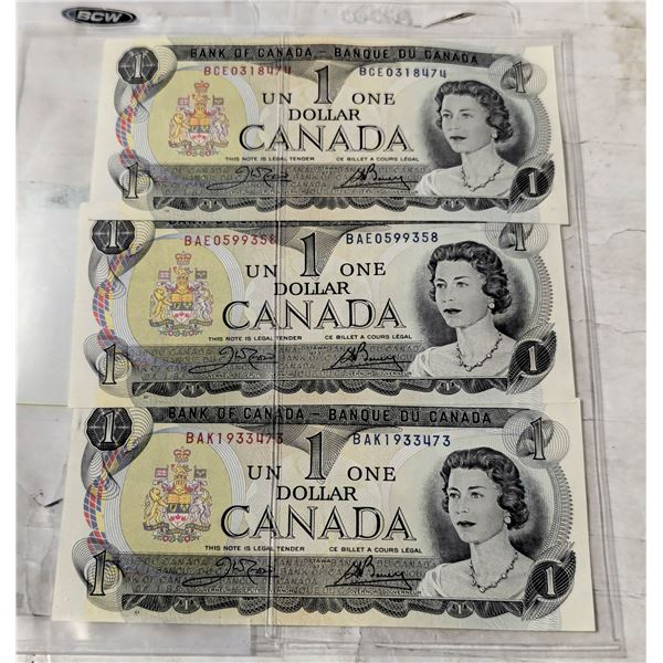 3X1973 $1 BANK NOTES