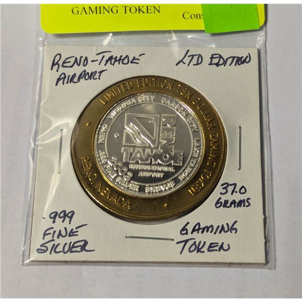 LTD EDITION - 999 FINE SILVER GAMING TOKEN