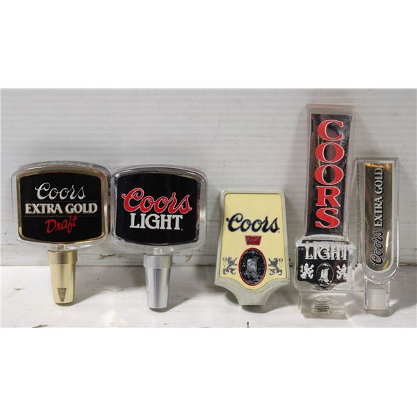 VINTAGE LOT OF 5 COORS BEER TAP HANDLES