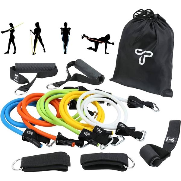 NEW 11PC EXERCISE RESITANCE BANDS SET FITNESS