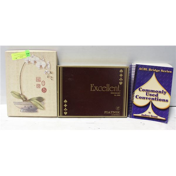 2 BRIDGE CARD SETS AND INSTRUCTION BOOK