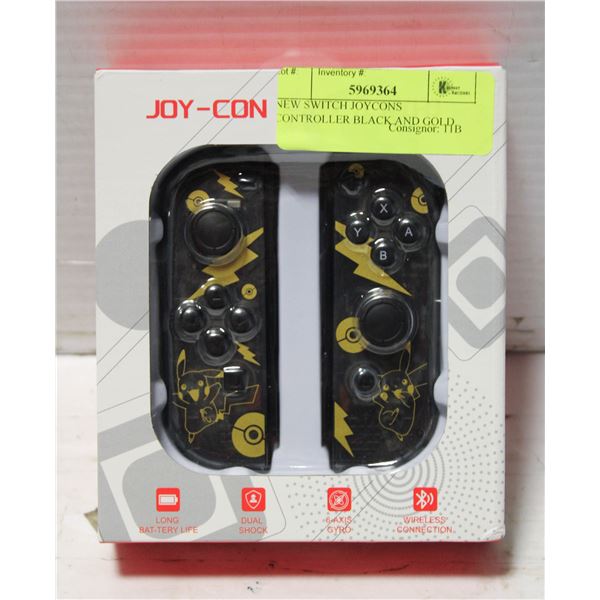 NEW SWITCH JOYCONS CONTROLLER BLACK AND GOLD