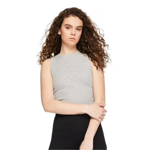 NEW NO BOUNDARIES WOMENS RIB TANK GREY SZ LRG
