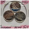 Image 1 : 9)  3 CANADIAN DIMES, CELEBRATING 100 YEARS OF