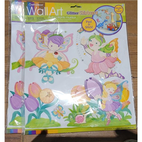 33)  LOT OF 2 PACKAGES OF PEEL & STICK WALL ART OF