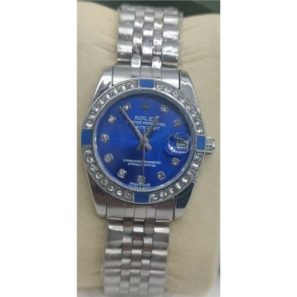 NEW REPLICA R0LEX "DATE-JUST" WOMENS QUARTZ WATCH