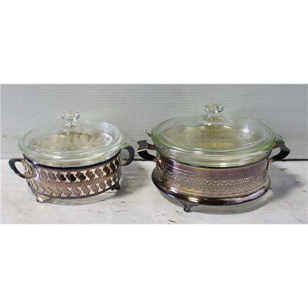 6PCS - CASSEROLE WITH METAL STAND - ESTATE