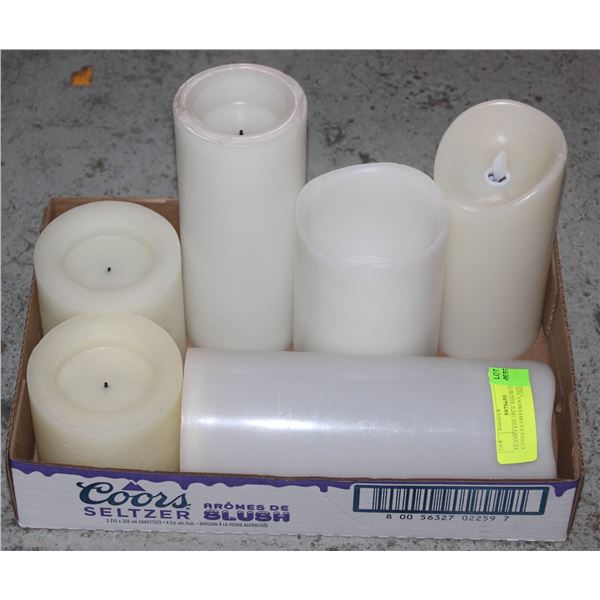 FLAMELESS 5PCS ASSORTED CANDLES DIFFERENT SIZES