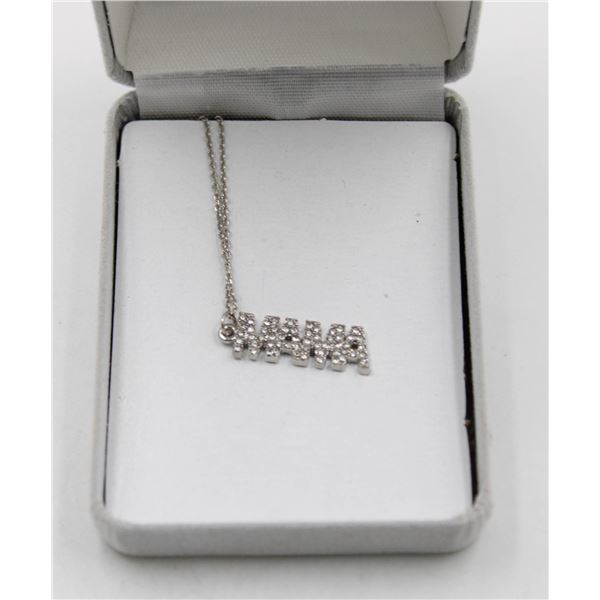 MAMA SILVER TONE NECKLACE