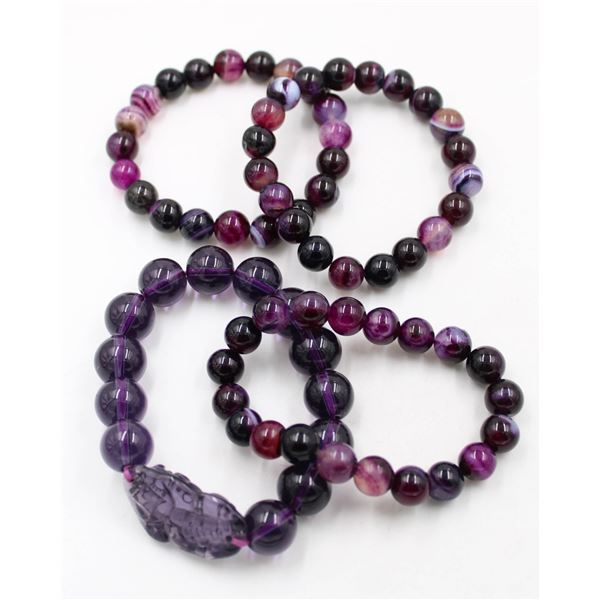 4 PURPLE BRACELETS