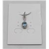 Image 1 : #19-SKY BLUE TOPAZ & CZ GEMSTONE PENDANT