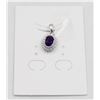 Image 1 : #83-UNHEATED  AMETHYST & CZ GEMSTONE PENDANT