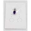 Image 1 : #80-UNHEATED  AMETHYST & CZ GEMSTONE PENDANT