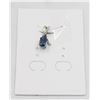 Image 1 : #28-HEATED BLUE SAPPHIRE  & CZ GEMSTONE PENDANT