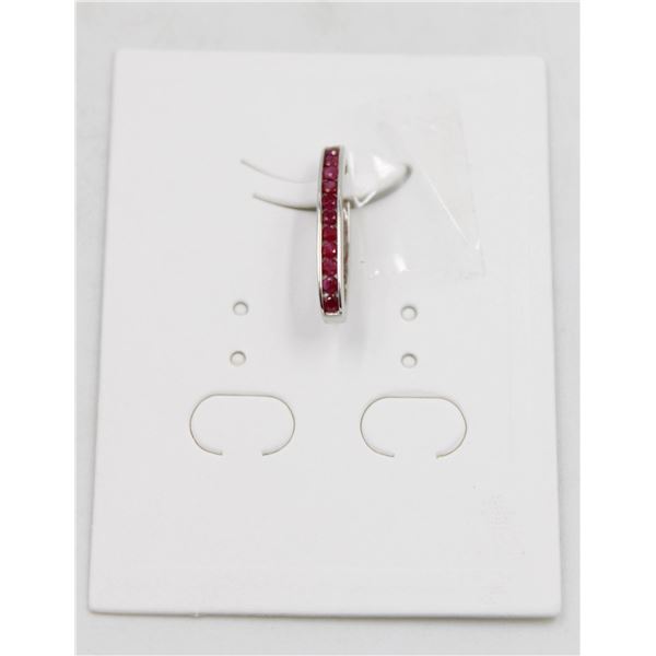 #42-HEATED RED RUBY & CZ GEMSTONE PENDANT