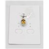 Image 1 : #53-UNHEATED CITRINE  & CZ GEMSTONE PENDANT